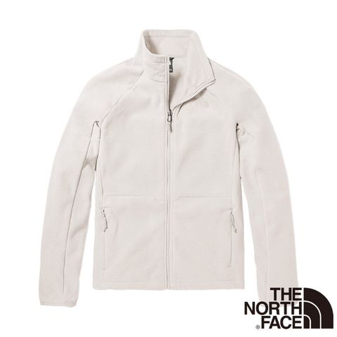 【美國 The North Face】女 保暖舒適立領抓絨外套.夾克/保暖抓絨材質/5GB4-N3N 米白色