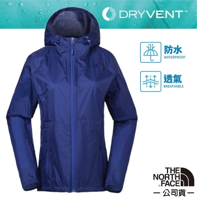 The North Face 北面 6折【美國 】女款 防風防水透氣連帽外套.夾克/風雨衣/3CHS-ZDE 鳶尾藍 V