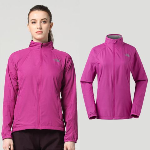 The North Face 北面 女 防風防潑透氣耐磨外套.運動夾克.風衣/DWR防潑水.反光標識/3GEJ 紫色 N