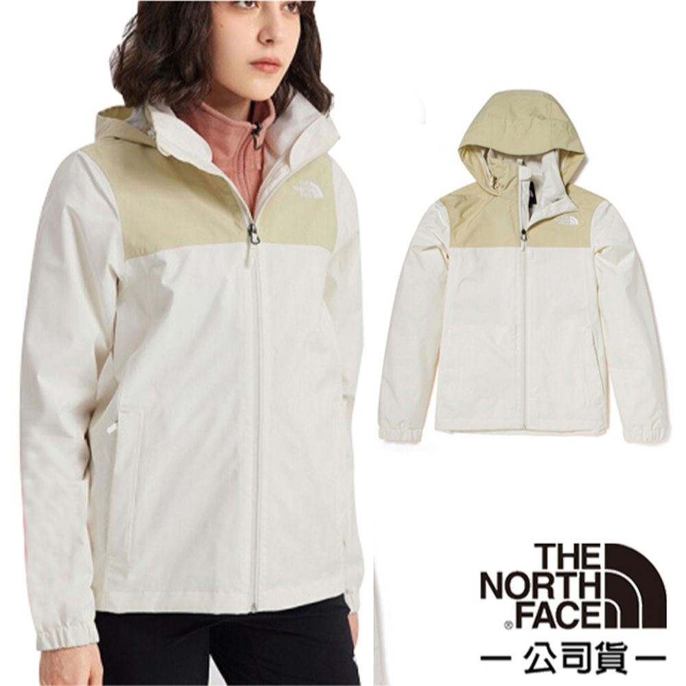 Turbo Tent 【美國 The North Face】女新款 3效能 防水透氣防風耐磨連帽外套(亞洲版型)/5AZZ-486 白色 N