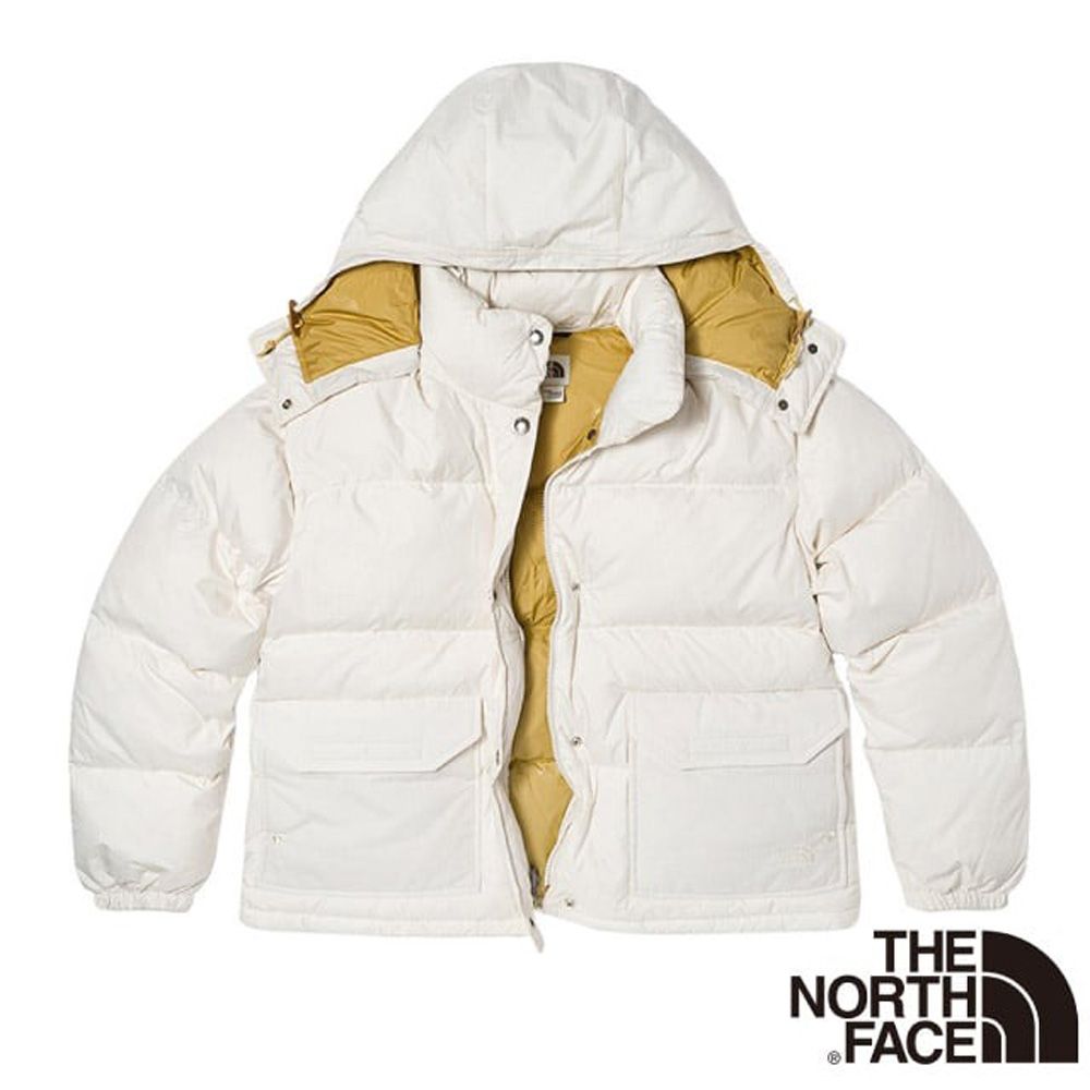 The North Face 北面 女新款 防風防潑水可拆式連帽羽絨外套.適登山健行.賞雪滑雪/7QVW-N3N 白色