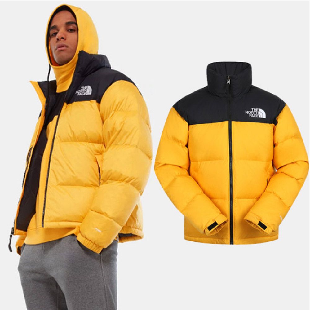 The North Face 北面 最強保暖 ICON_經典配色透氣鵝絨外套(700FP)羽絨衣夾克.登山滑雪旅行.Mammut Mont Bell/3C8D-56P 黃 N