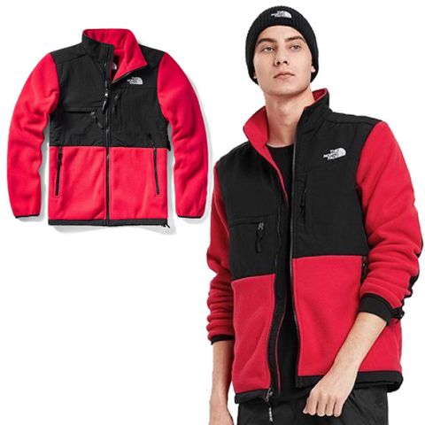 【美國 The North Face】ICON 熱賣款_經典耐磨排汗透氣保暖刷毛外套夾克/496U-682 紅 V