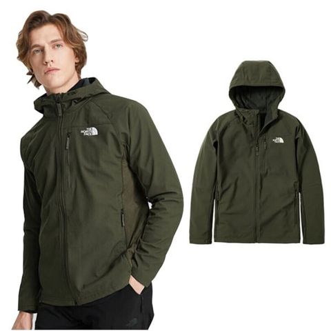 【美國 The North Face】男新款 WindWall 防風可調節連帽外套.運動夾克/4R2B-21L 綠色 V