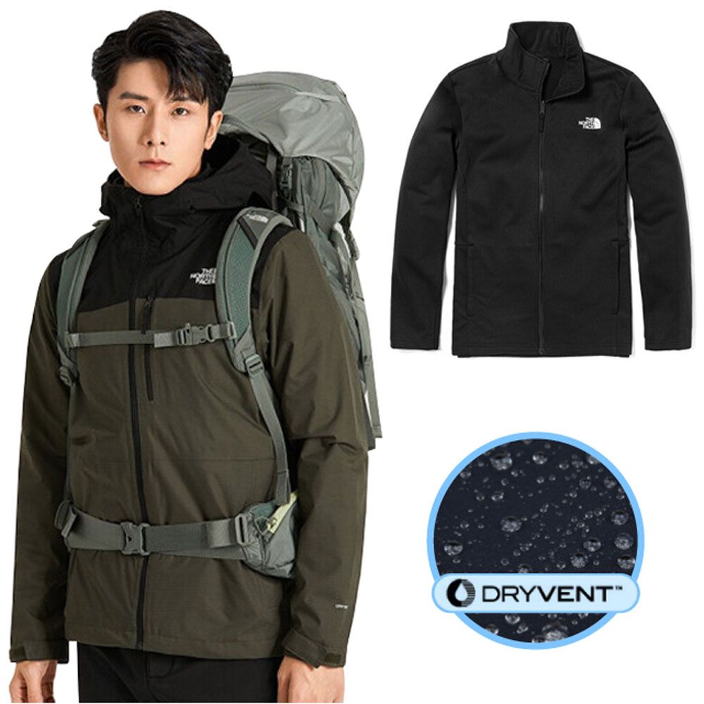 The North Face 北面 男新款 3合1_防水透氣兩件式外套.夾克/風雨衣/針織保暖內件.非Gore Tex/4R2H-35P 綠/黑 N