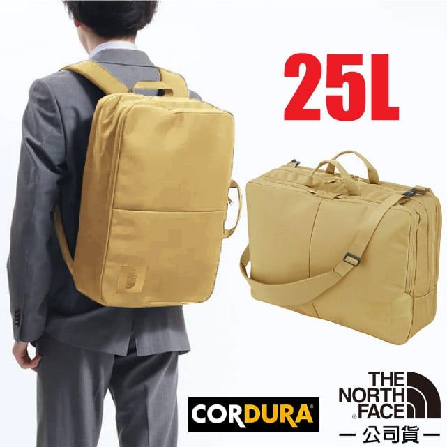 The North Face 北面 SHUTTLE 3WAY 輕量抗撕裂多功能後背包25L.電腦書包(可拆卸式單肩背帶).可手提/適自助旅行/2XXP 卡其 V