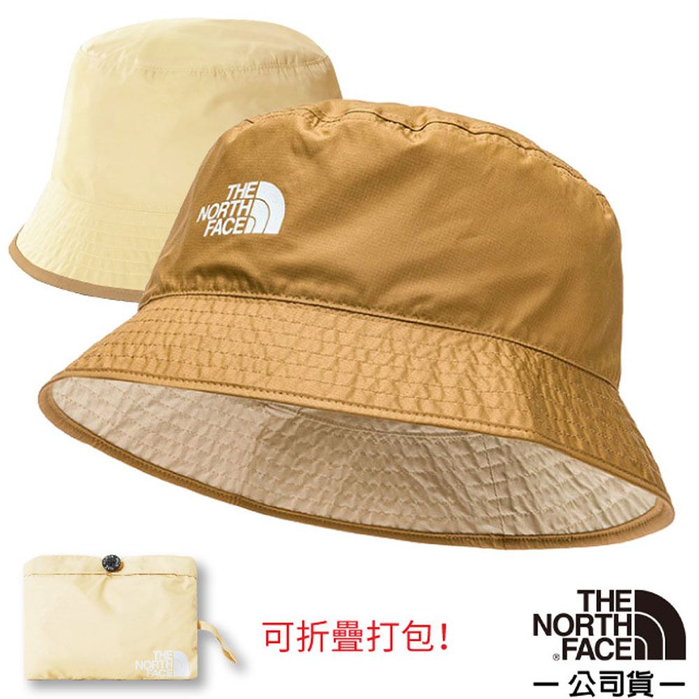 The North Face 北面 【美國 】雙面 SUN STASH 抗UV 漁夫帽.吸濕排汗防曬帽/CGZ0-92Q 咖啡棕 N