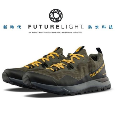 The North Face 北面 男款 FUTURELIGHT 防水透氣登山健行鞋(EXTS外底抓地系統).強力抓地/健走旅遊/3YUP-BQW 黑/綠 V