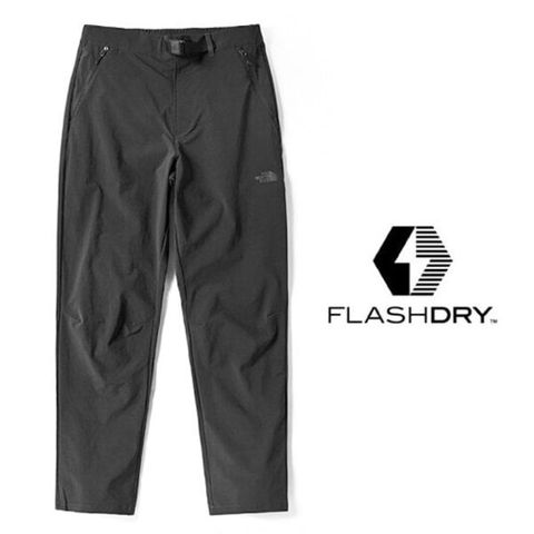 The North Face 北面 男新款 4向彈性_FlashDry閃電快乾快排長褲(3D膝部立體剪裁)吸濕排汗運動褲/拉鍊口袋/46L1-JK3 黑色 N