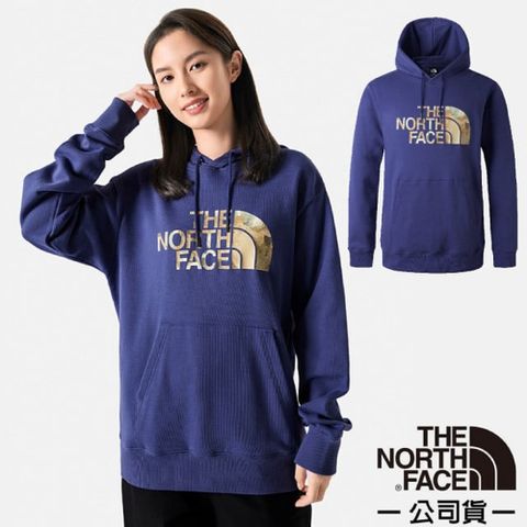 【The North Face】男女 U HERITAGE HALF DOME 保暖長袖連帽T恤/86PV-I0D 藍紫