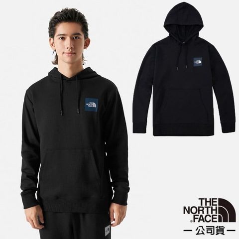 The North Face 北面 男女 U BOX NSE HOODIE 保暖長袖連帽T恤.休閒衫.機能性運動衫/棉質混紡面料.居家戶外/86PZ-JK3 黑色