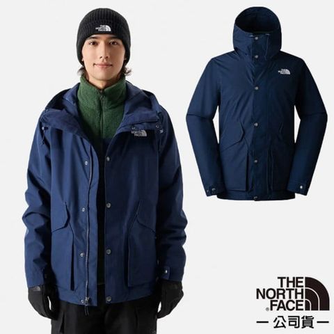 【The North Face】男 防水透氣保暖連帽三合一外套/DryVent防水透氣/7QSZ-OBH 藍色