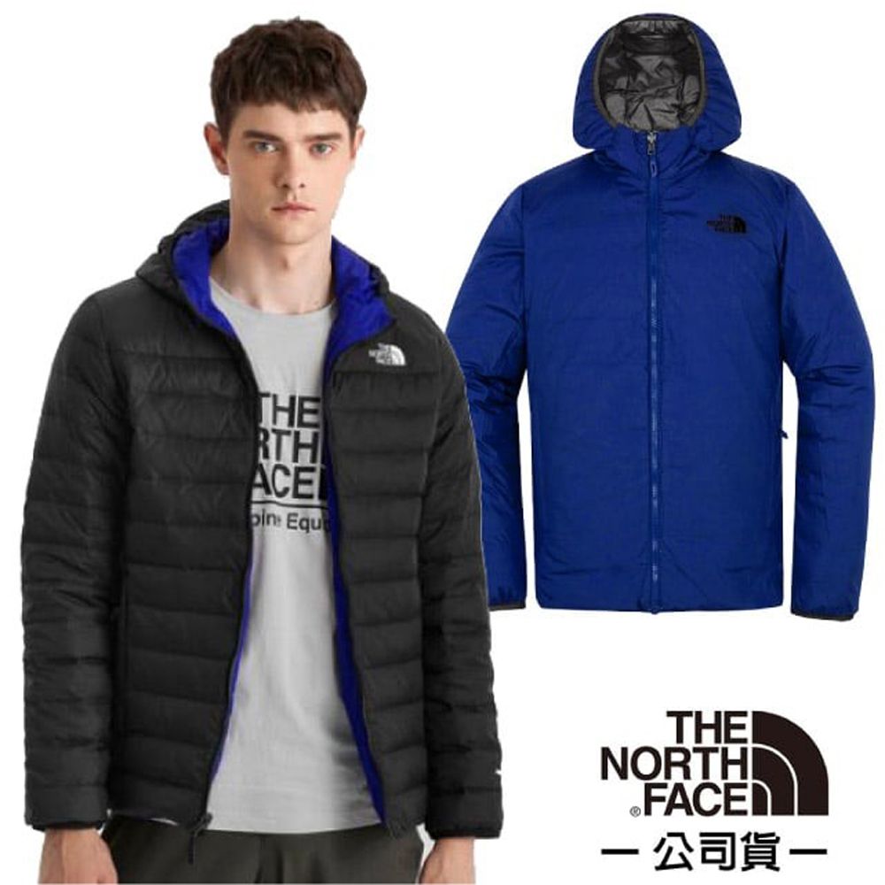 The North Face 北面 男 雙面穿 700FPl 輕量鵝絨羽絨外套.防潑水防風夾克.雪衣/適登山健行旅遊賞雪/4NG3-XNV 黑/青金岩 N