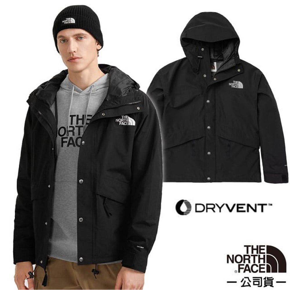 The North Face 北面 男 3效能 防水透氣防風耐磨連帽外套/夾克.風雨衣/DryVent全壓膠外殼.可調節風帽/7UR9-JK3 黑