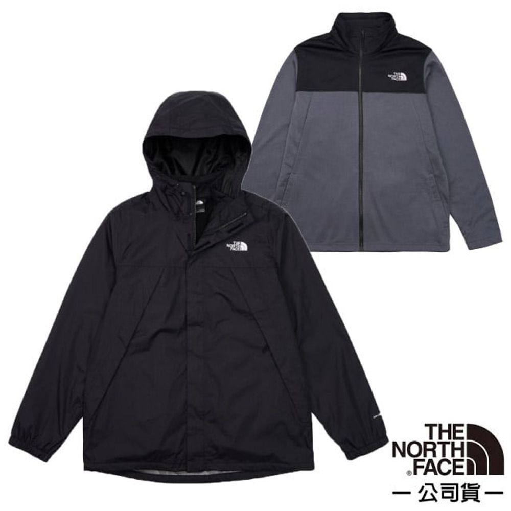 The North Face 北面 男 防水透氣舒適保暖連帽三合一外套/夾克.風雨衣/DryVent 全壓膠.登山健行/89B1-NY7 黑色