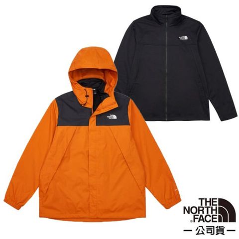 【The North Face】男 防水透氣舒適保暖連帽三合一外套/夾克.風雨衣/89B1-RMI 橘色