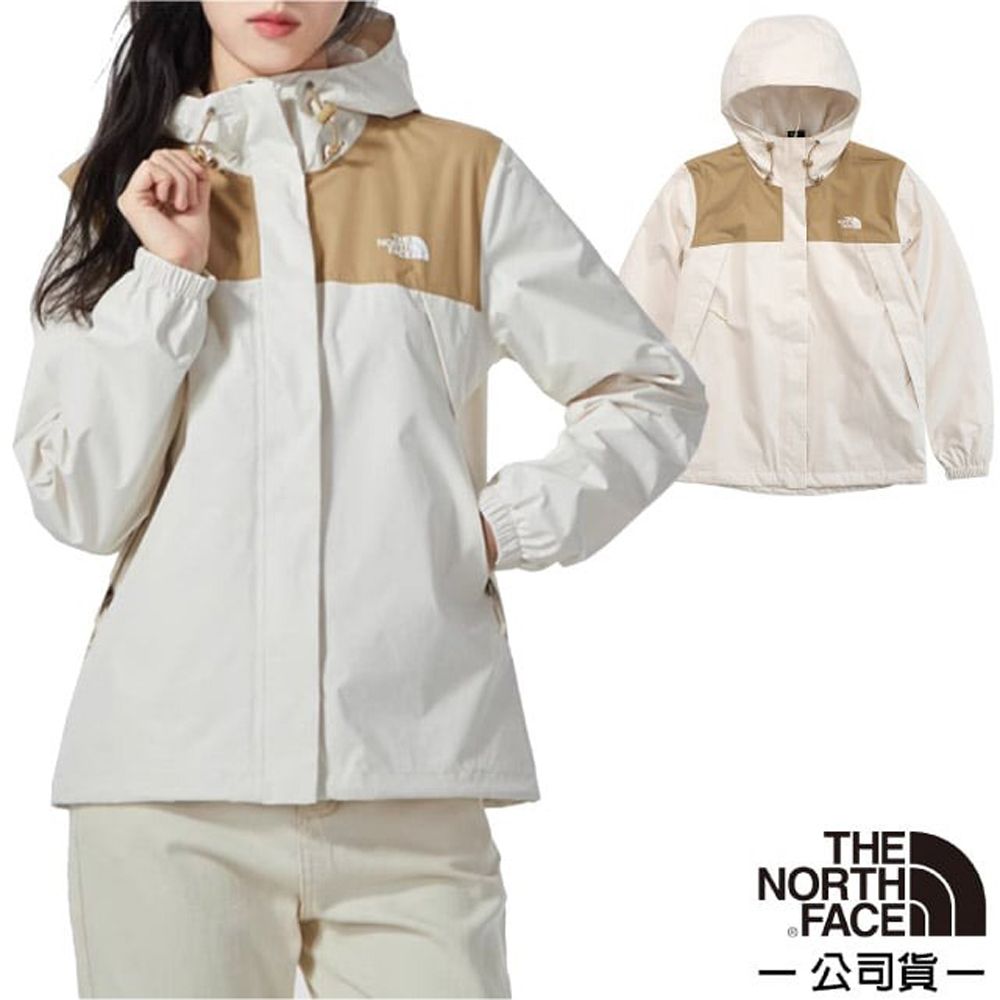 The North Face 北面 女 3效能 防水透氣防風耐磨連帽外套/夾克.風雨衣/DryVent 全壓膠.登山健行旅遊/5K2X-ROR 米白 N