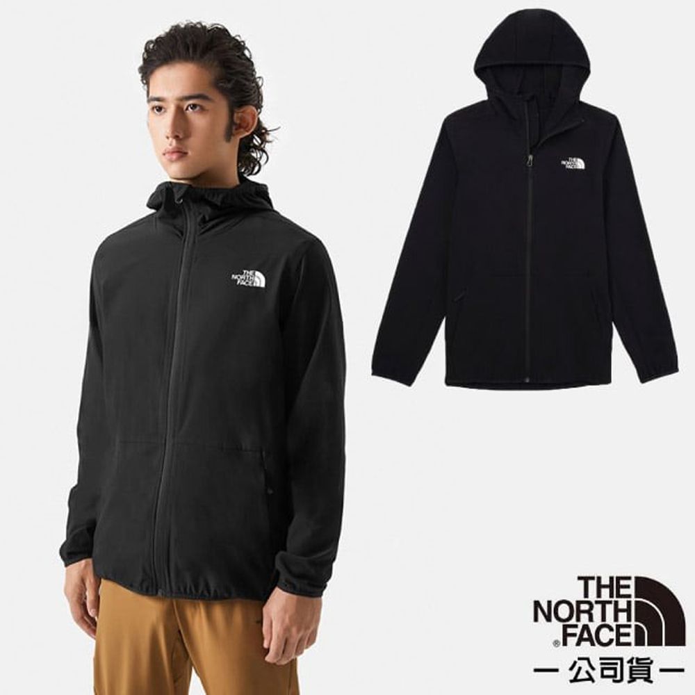 The North Face 北面 男 NEW ZEPHYR WIND 防風防潑水防曬連帽輕薄外套.風衣.夾克.DWR防潑水面料.抗紫外線_7WCY-JK3 黑色