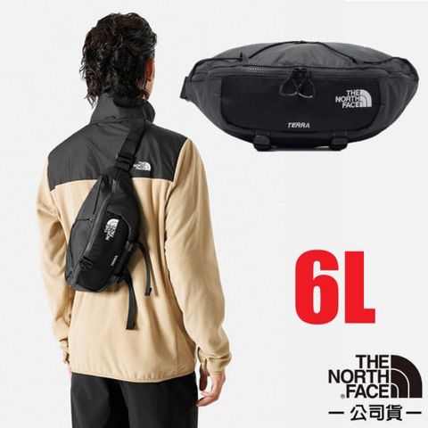 The North Face 北面 防潑水可調節腰帶休閒腰包6L.斜背包.側背包.隨身包袋.腰臀包/可調肩帶.DWR防潑水/81EN-MN8 黑