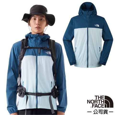 【The North Face】男 SUN CHASE WIND JACKET 防曬涼感COOL TOUCH連帽輕薄外套(亞洲版型).風衣.夾克/UPF50+/87VY-TOU 幻想藍