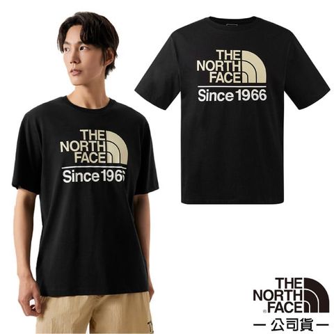 The North Face 北面 男 彈性透氣純棉短袖圓領T恤.休閒套頭衫.運動上衣/大尺寸品牌標識/88G3-JK3 宇宙黑