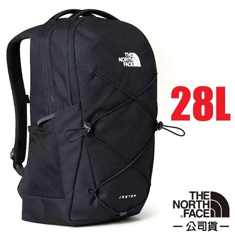 【The North Face】Jester 抗撕裂多功能減震透氣後背包28L.15吋電腦書包/3VXF-3VXF-4H0 尊爵黑 N