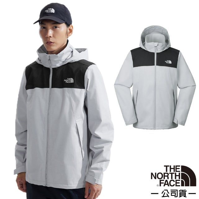 The North Face 北面 男 NEW SANGRO DRYVENT 輕薄款 防風防水透氣可調節連帽外套.風衣.夾克/可收納風帽/88FR-C3F 星塵灰 N