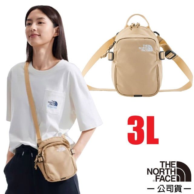 The North Face 北面 日用休閒隨身側背包3L.斜背包.單肩包.護照證件包袋/可調肩帶.兩側壓縮帶/8C6F-LK5 石褐棕