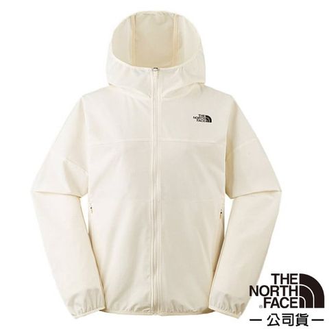 The North Face 北面 女 NEW ZEPHYR WIND 防風防潑水防曬連帽輕薄外套.風衣.夾克/DWR防潑水面料.抗紫外線/7WCP-4HP 米白色