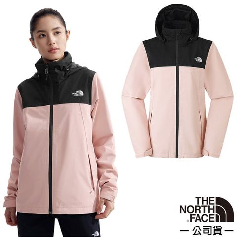 The North Face 北面 女 防水透氣連帽外套.夾克.風衣/DryVent面料.可收納風帽/88FY-LK6 柔霧粉