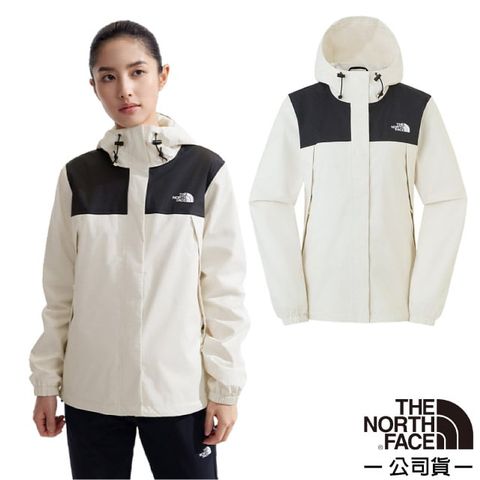 The North Face 北面 AF 女 3效能 防水透氣防風耐磨連帽外套.夾克.風雨衣/DryVent 全壓膠.登山健行旅遊/5K2X-ROU 沙丘白 N