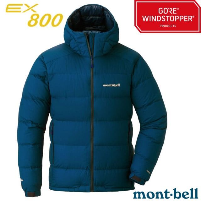 MONT-BELL 男 800FP Permafrost Parka 輕量 防潑水防風連帽羽絨外套(GoreTex 抗靜電) 禦寒雪衣/1101639 BLBK 藍黑