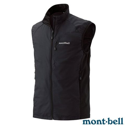 【MONT-BELL】男 LIGHT SHELL VEST 軟殼防潑水背心_1106559 BK 黑色