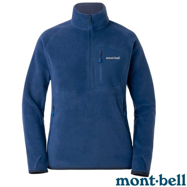 MONT-BELL 女 CP100 PULLOVER 輕量保暖刷毛上衣_1106594 BL 藍