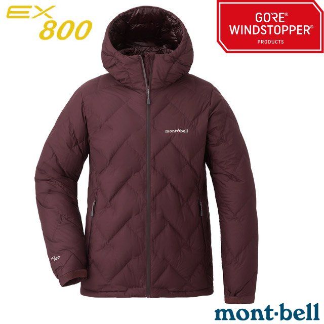 MONT-BELL 女 800FP Permafrost LT 輕量 連帽防潑水防風羽絨外套(GoreTex 抗靜電) 禦寒雪衣/1101640 MR 栗紅