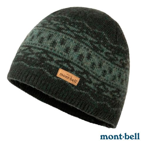 MONT-BELL WOOL WATCH CAP #1 羊毛保暖帽.雙層針織保暖護耳帽/1118637 DGN 深綠