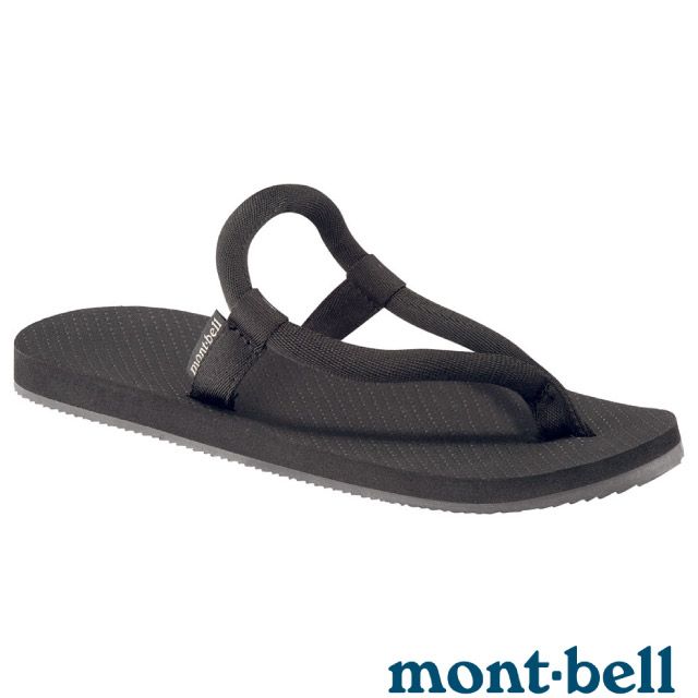 MONT-BELL SLIP-ON 專利織帶夾腳拖鞋.涼鞋.海灘鞋/鼻緒形面帶.防滑鞋床.EVA鞋底/1129477 BK 黑