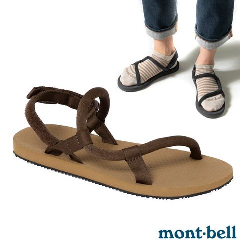 【MONT-BELL】 Lock-On Sandals 自動調校織帶涼鞋.拖鞋/防滑鞋床.後跟可調.EVA鞋底/1129714 BN 棕