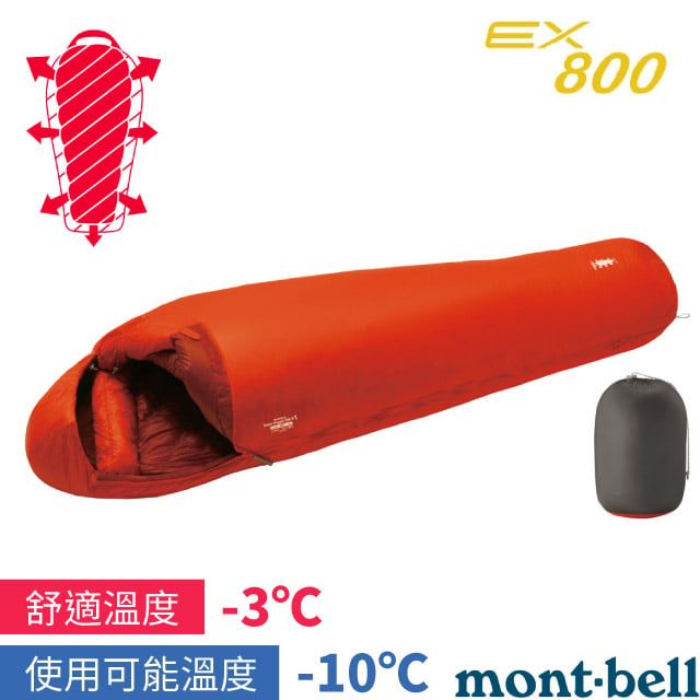 MONT-BELL DOWN HUGGER 650#1 專利彈性貼身保暖羽絨睡袋/螺旋形