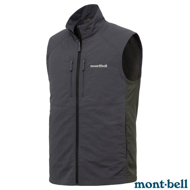 MONT-BELL 男 TREKKING VEST 防風防潑水休閒運動背心.立領拉鍊開襟背心/登山健行戶外活動適用/1103332 DGY 深灰