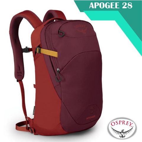 OSPREY Apogee 28L 超輕多功能城市休閒筆電背包(附爆音哨+15吋平板電腦筆電隔間+前方警示燈掛帶)_鋯石紅 R