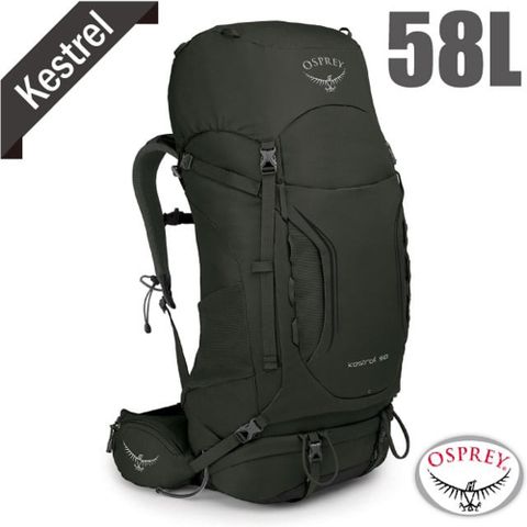 【美國 OSPREY】新款 Kestrel 58L 輕量健行登山背包(M/L).3D立體網背.附防水背包套/橄欖綠 R