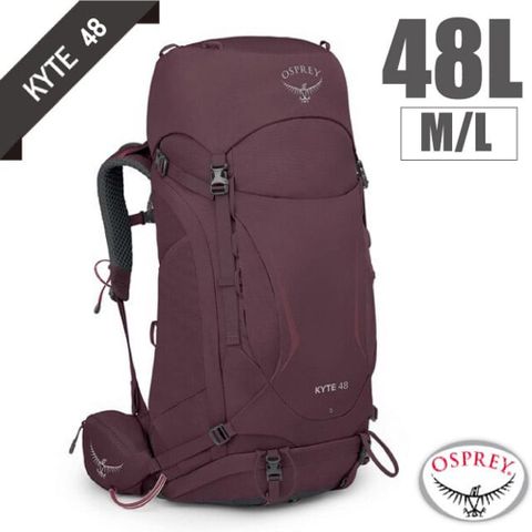 OSPREY 女款 Kyte 48L 輕量健行登山背包.3D立體網背(附防水背包套+水袋隔間+緊急哨+登山杖扣) 接骨木莓紫 R