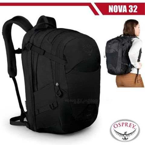 【美國 OSPREY】女新款 NOVA 32L 超輕多功能城市休閒筆電背包適旅遊通勤.自助旅行_黑