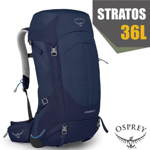 【美國 OSPREY】新款 Stratos 36 透氣立體網架健行背包.防水背包套/海鯨藍 R