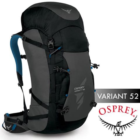 【OSPREY】新款 Variant 52L 變量系列(可拆背板_頂袋_M) 多功能登山健行背包(可當一般包使用)/滑雪.冰攀.自助旅行_ 銀河黑 R