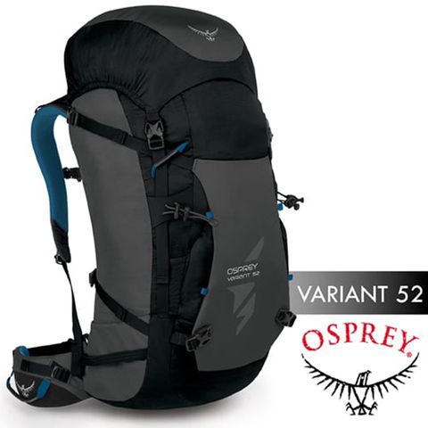 OSPREY 新款 Variant 52L 變量系列(可拆背板_頂袋_M) 多功能登山健行背包(可當一般包使用)滑雪.冰攀_ 銀河黑 R