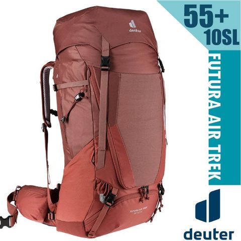 Deuter FUTURA AIR TREK網架直立式透氣背包55+10SL.登山健行背包/女性窄肩款/3402221 岩漿紅