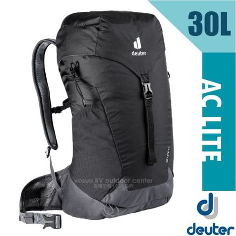 【Deuter】AC LITE 30L 網架直立式透氣健行登山背包(Aircomfort 附防雨套) 3421021 黑