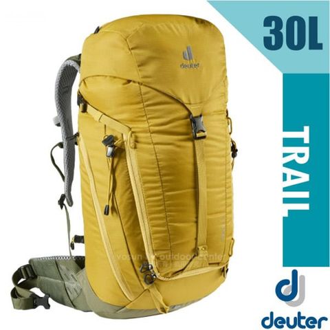 Deuter TRAIL 30L 輕量拔熱透氣健行登山背包(AIRCONTACT 附防雨套) 3440521 薑黃